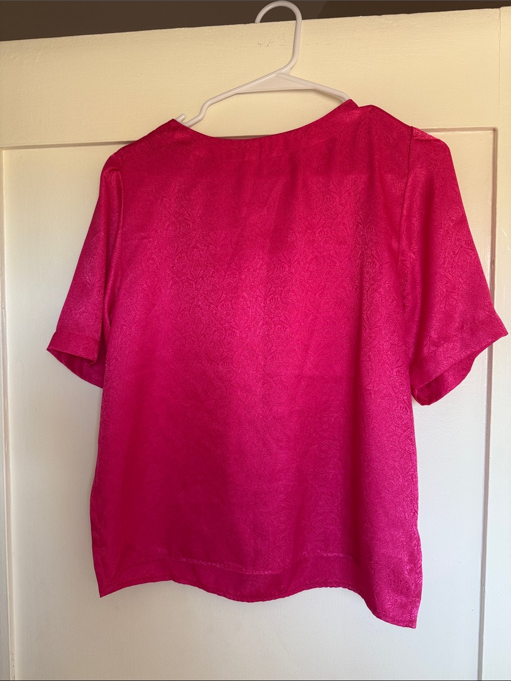 Vintage Short Sleeve Top - Bright Fuchsia
